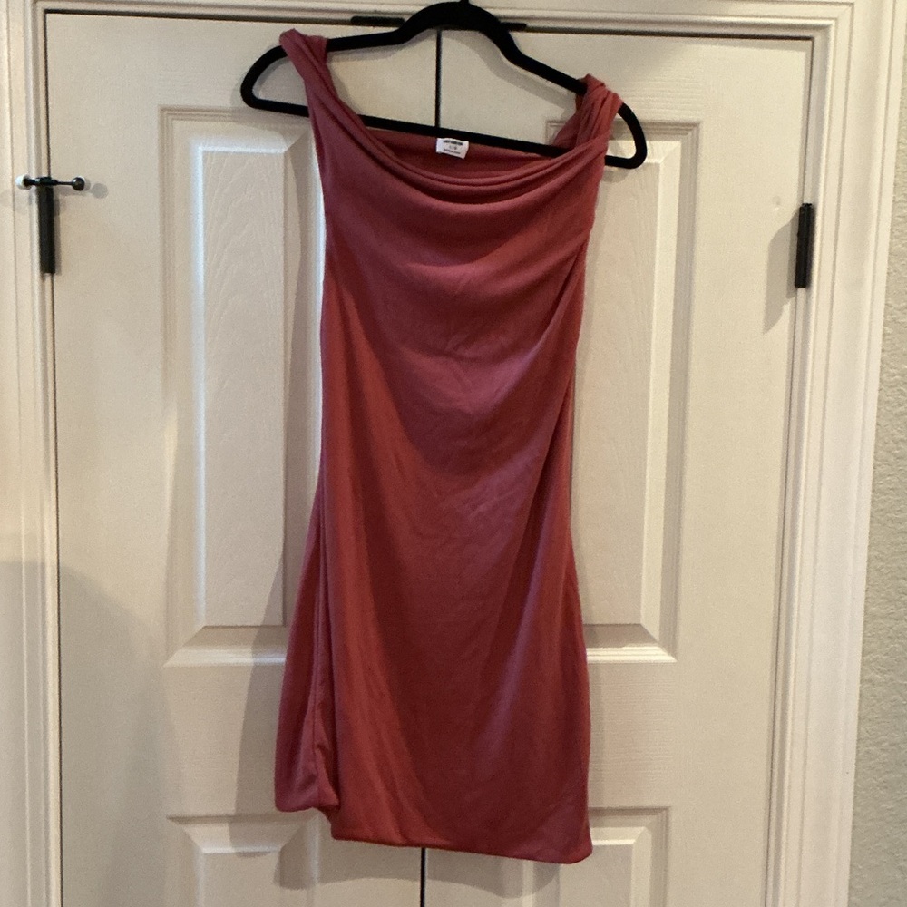 Cotton On One Shoulder Dress in Rose